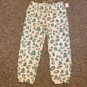 New Leopard tree Jogger Sweatpants Christmas Winter Target XL